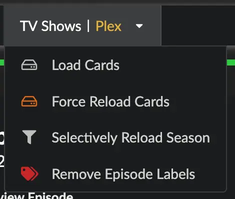 Library Actions Dropdown