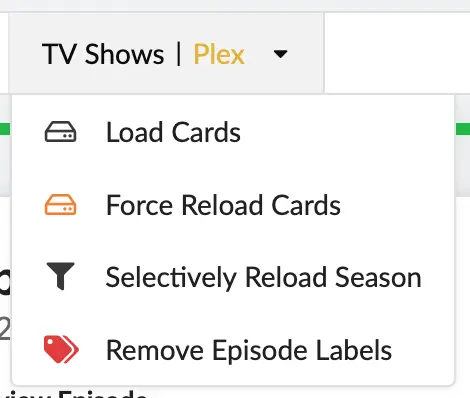 Library Actions Dropdown
